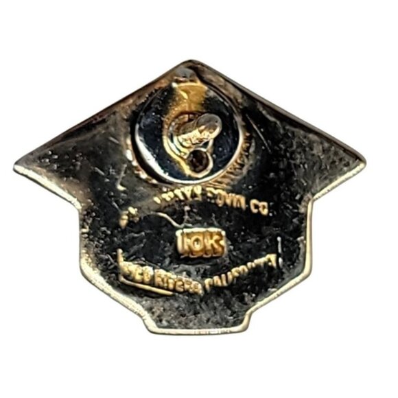 Acorn 10k Diamond 20 Year Employee Award Pin 1.79 Grams Solid Gold Graduate Hat - Picture 3 of 4